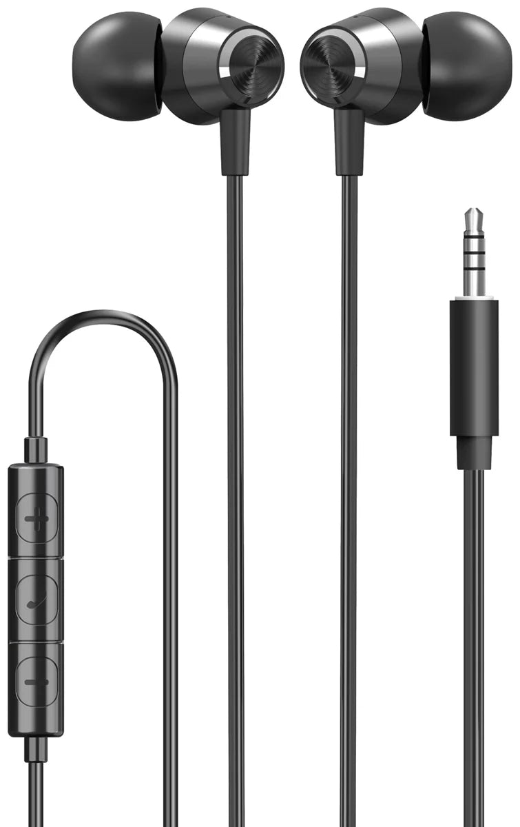 XQISIT - with Inline Remote and Mic - Headphones Earphones Wired for iPhone, iPad, Android, Computer, 3.5mm Port UK