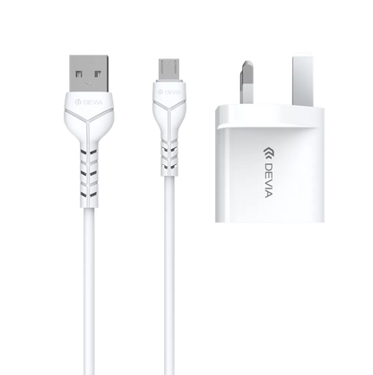 Devia - 2.4A Dual USB Plug & 1m MicroUSB Cable
