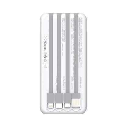 Devia - 10,000mAh Digital Display Powerbank & USB, Lightning, MicroUSB & USB-C Cable