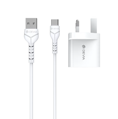 Devia - 2.4A Dual USB Plug & 1m USB-C Cable