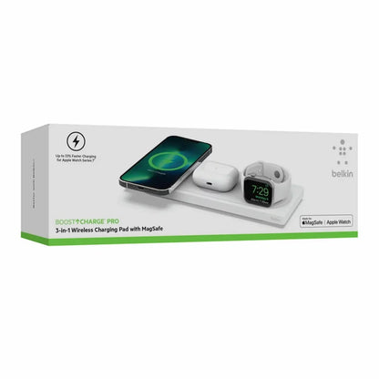 Belkin 3 in 1 Wireless Charging Pad with MagSafe for iPhone Apple Watch AirPods