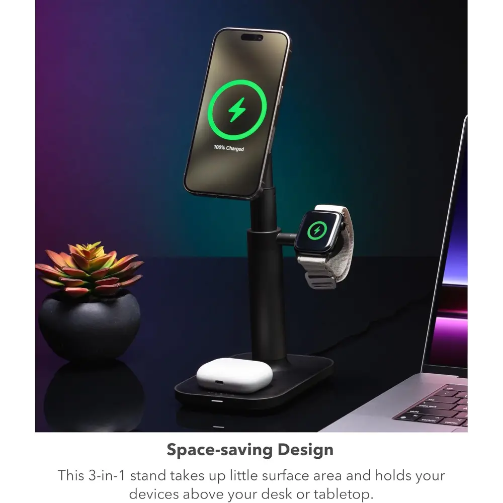 Mophie 3-in-1 Wireless Fast Charger Extendable Stand with MagSafe (15W)