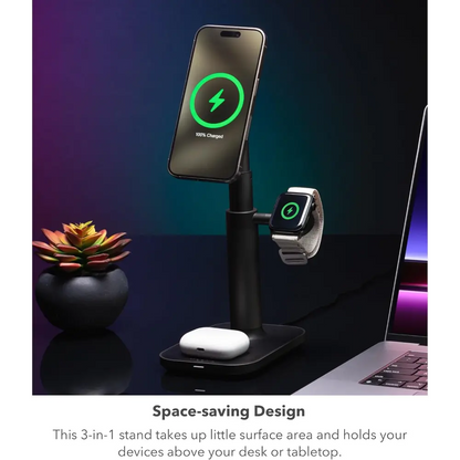 Mophie 3-in-1 Wireless Fast Charger Extendable Stand with MagSafe (15W)