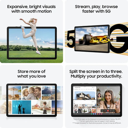 Samsung Galaxy Tab A9+ Android Tablet, 64GB Storage, Large Display, 3D Sound, Silver